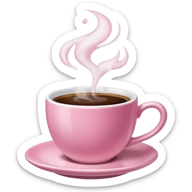 An aesthetic pink cup of coffee sticker