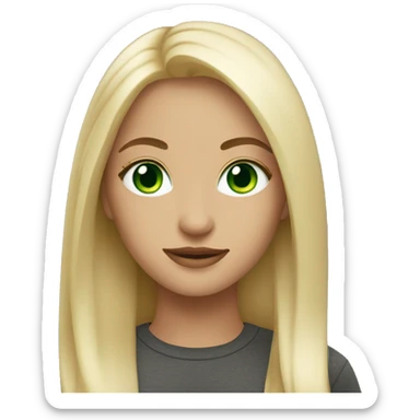 Beautiful with green eyes and straight blonde hair sticker