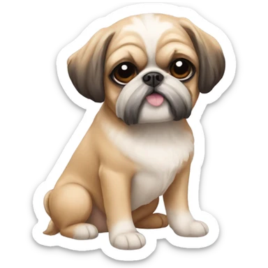 A Shih Tzu and a tan pug sticker