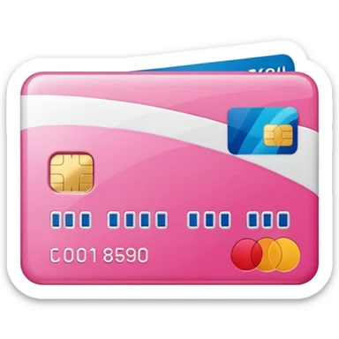 mix pink and white bank and credit card sticker