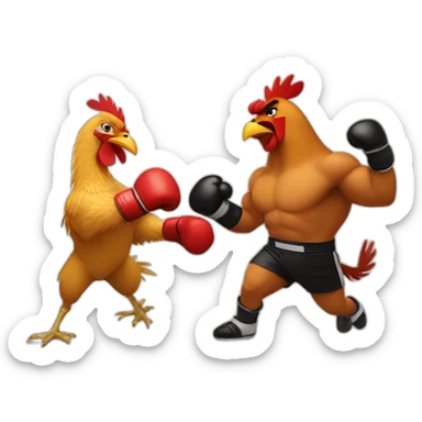 chicken boxing with pumba sticker