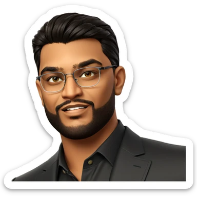 dapper male portrait with glasses sticker