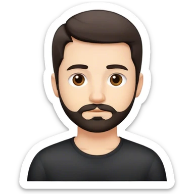 Cute white male, short dark colored hair and facial hair sticker