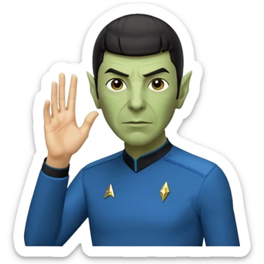 Spock with the Vulcan salute with Starfleet blue uniform (Star Trek) sticker