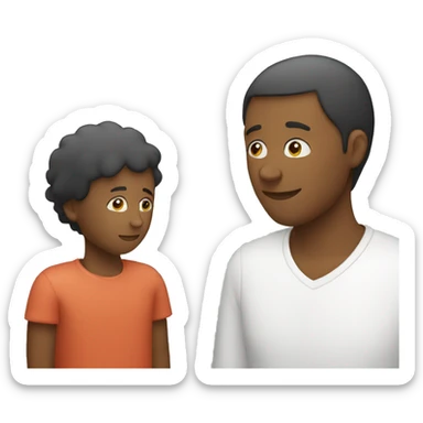 parent watching after son white cicrle icon sticker