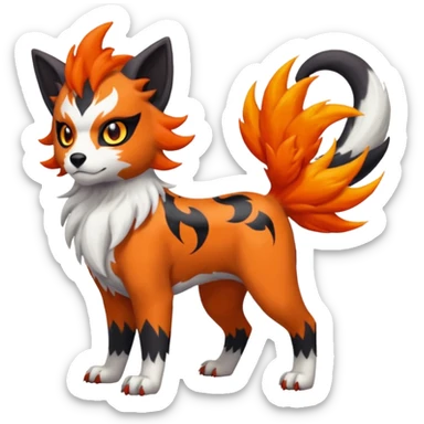 Delcatty-Litten-Houndour-Absol-Sprigatito-fusion, full body sticker