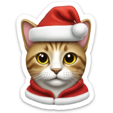 Cat in santa clothes  sticker