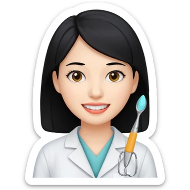 estudiante mujer de odontología con el cabello negro  sticker