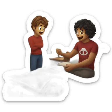 Guillaume does something occult in his room and gets yelled at by his mother. sticker