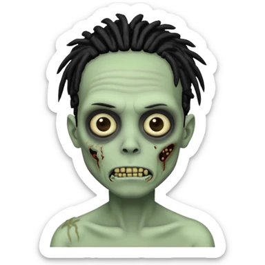 zombie boy with black dreads sticker