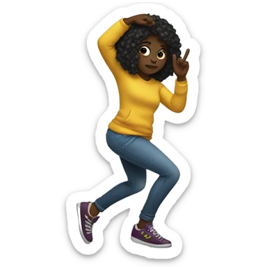 A black girl dabbing sticker
