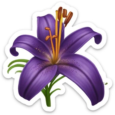 purple tiger lily sticker