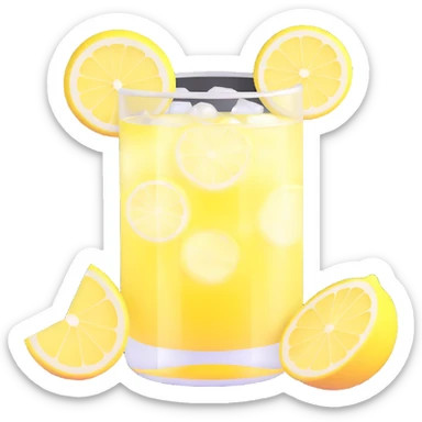 fresh lemonade with ice cubes sticker