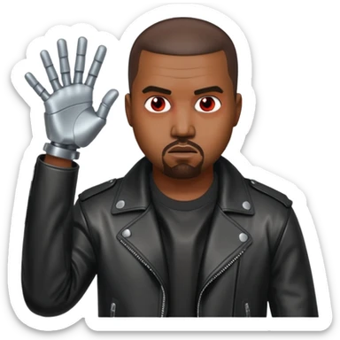 kanye west fighting evil ai robot sticker