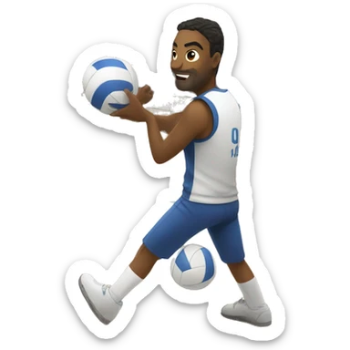 persona en el piso jugando voleibol sticker