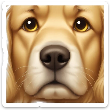 Sad golden retriever face sticker