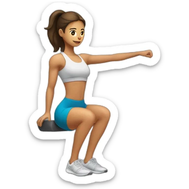  woman doing squats whith only leg sticker