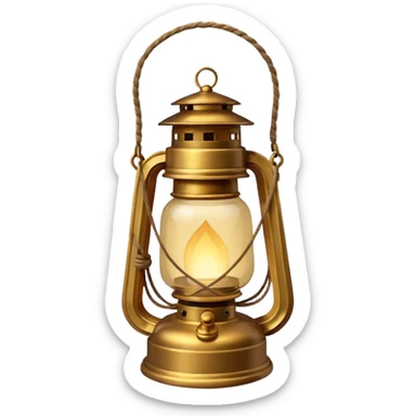 Lantern

New look:

Brass or iron base (#695C48) instead of pure gold.

Light glow: soft amber (#FFD88A) with slight haze effect.

Replace glass reflection with matte finish.

Optional rope handle wrapping. sticker