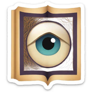 book with eye in middle and patterns sticker