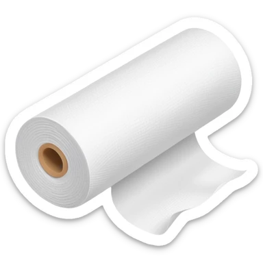 paper towel roll with a sheet unrolling sticker