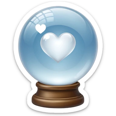 crystal ball themed white heart sticker