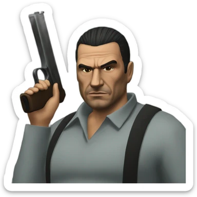 GTA III Italian Mafia man with shotgun sticker
