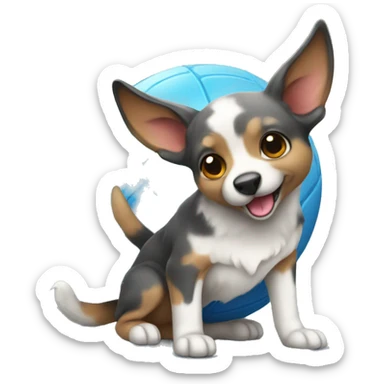 Blue healer with big ball sticker