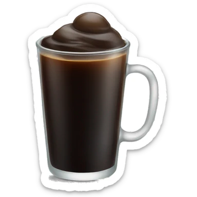iced black coffee in a tall glass cup sticker