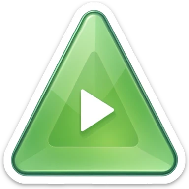 Solid Light green triangle play button  sticker