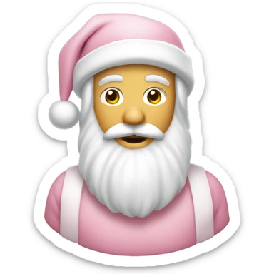 White light pink Santa clause sticker