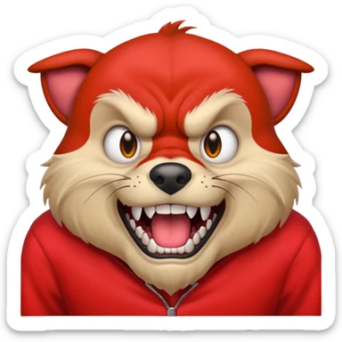 make one sad make one happy and make one mad a dog with red clothers sticker