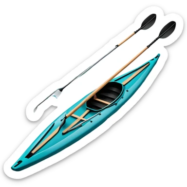 An icon showing a close-up of crossed oars, a sleek racing shell, and rippling water, symbolizing rowing. The design includes droplets in motion and a streamlined boat tip cutting through waves. Transparent background emphasizes strength, precision, and the spirit of competitive rowing sticker