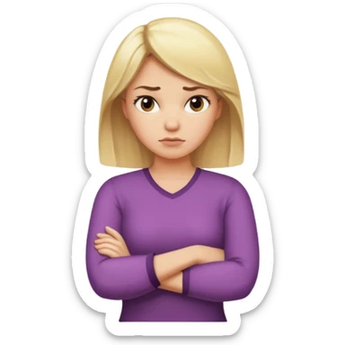 Blonde woman with arms crossed in disapproval sticker
