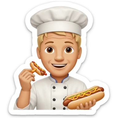 gordon ramsay eat hotdog, happy smile sticker