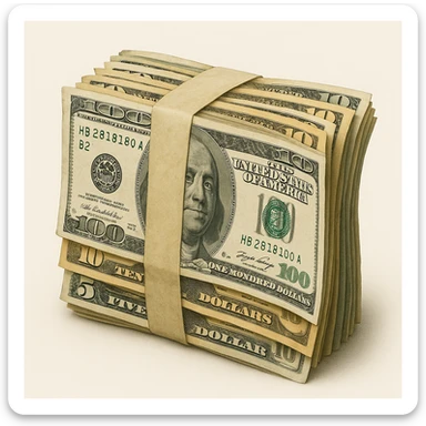 A bundle of dollars sticker