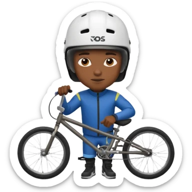 BMX rider black man with helmets sticker