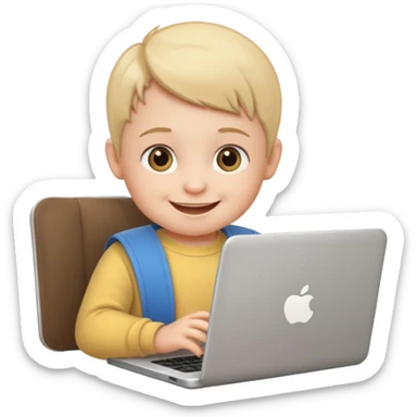 A baby DEVELOPER WITH A laptop sticker
