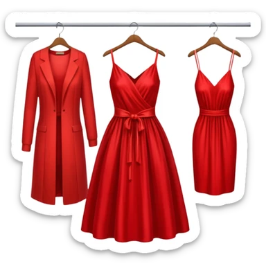 open wardrobe with dress hanging inside sticker