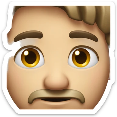 Man raising his eyebrow with his tongue out sticker