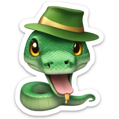 Cute snake in a New Year's hat sticker