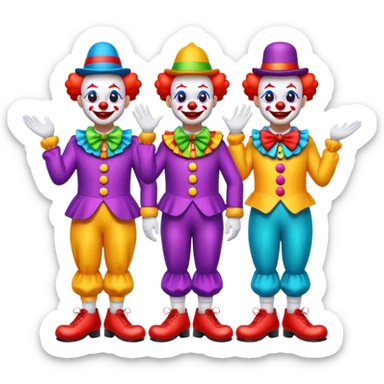Three clowns  sticker