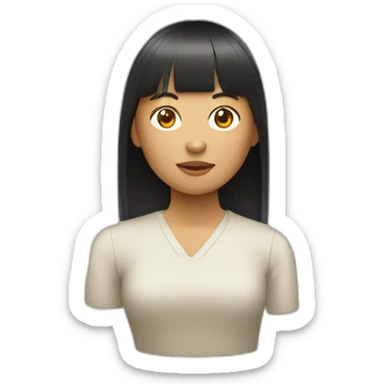 filipino woman with a full fringe sticker