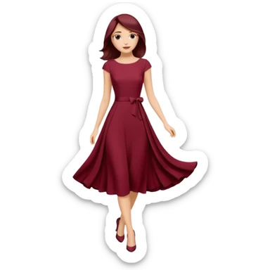 burgundury dress whitout the woman, just the dress. make it knee lenght sticker