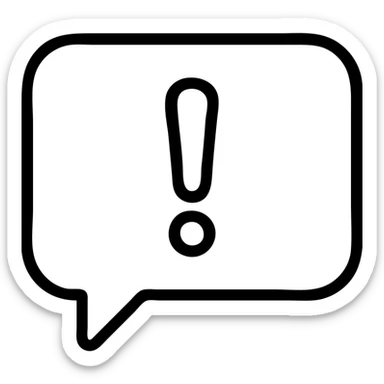 outlined exclamation mark in a speech bubble icon sticker