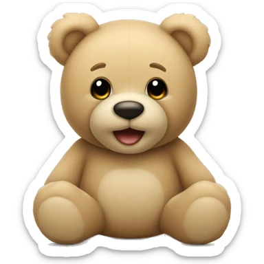 beige teddy bear  sticker