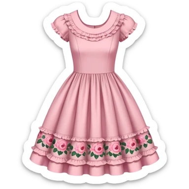 Cottagecore style ultra cute vintage material pink dress sticker