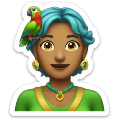 Parrot woman sticker