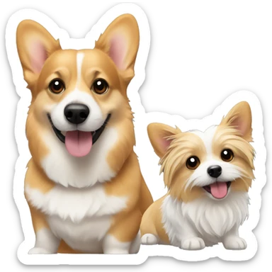 corgi and a morkie sticker