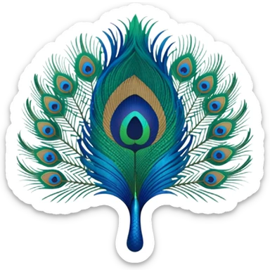 Peacock feather sticker