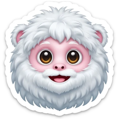 fuzzy fluffy kawaii yeti sticker